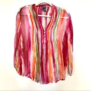 Casual Studio - Womens Pink Sheer Top - Size S